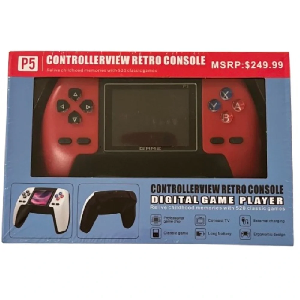 🆕- P5 Game Box Handheld Console Built in 520 Game. New in Box Red